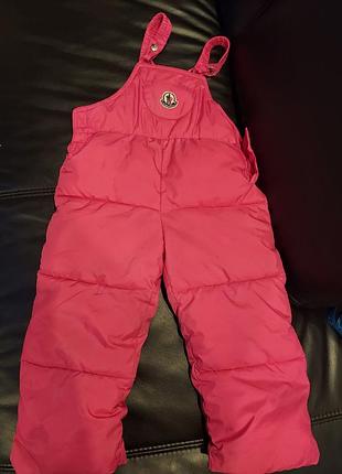 Детские зимние непромокаемые брюки (комбинезон) moncler (3-4 года)