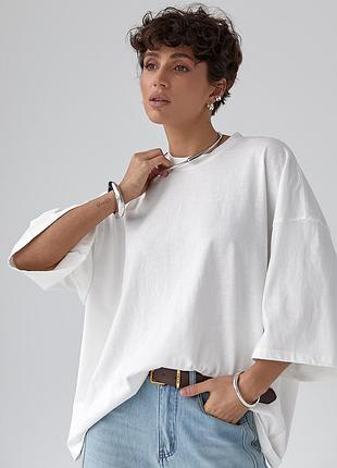 Жіноча футболка оверсайз із декоративним швом на спині