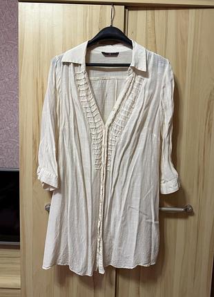 Жіноча подовжена блузка з завʼязками позаду