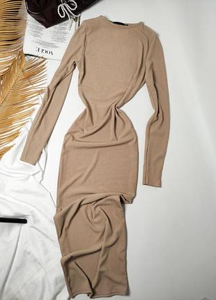 Платье миди в рубчик 2