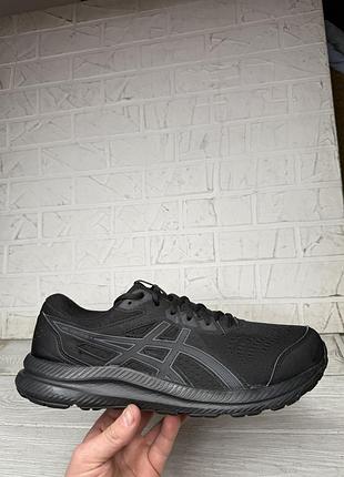 Мужские черные кроссовки asics gel-contend 8 размер 45.5-46