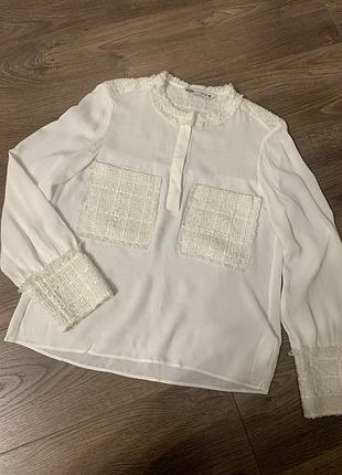 Блузка белая зара