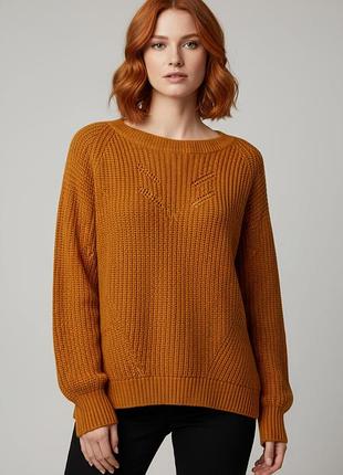 Толстый коттоновый свитер джемпер большого размера батал