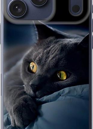 Силиконовый чехол для iphone 17 pro дымчатый кот 2