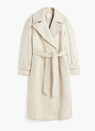 Саржеве пальто з ременем-зав’язками h&m