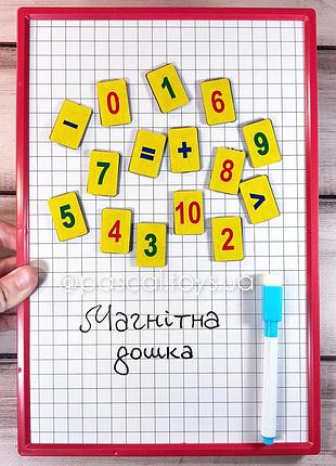 Дитяча магнітна дошка для малювання (+ магніти "цифри"), з маркером