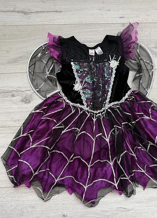 Плаття відьмочки/ феї/ павучиха/ карнавальний костюм/ сукня святкова/ 110-116 см