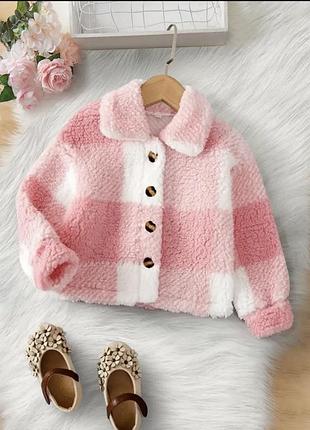 Плюшевий кардиган дитячий рожевий 4-5-6 років