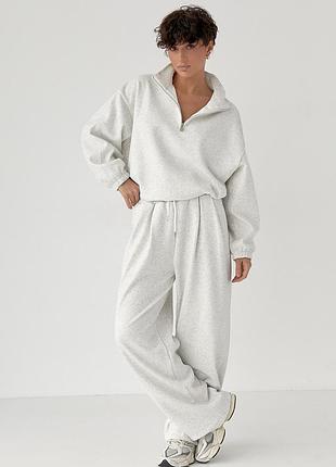 Зимовий однотонний спортивний костюм із затяжками теплий спортивний костюм