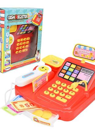 Касовий апарат 777-21/23/24 червоний,батар. мікс 3 види,сканер, гроши, світло, звук короб. 8*12,5*18,5см, 777-21/23/24/3