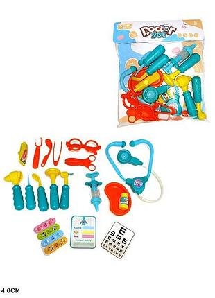 Доктор набор арт. tp519 (72шт/2) стетоскоп, шприц, аксес пакет 27*32*4см
