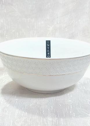 Салатник круглый фарфоровый interos "снежная королева" 011718-а 7" (950 мл, 18 см)