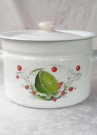 Каструля емальована idilia "лайм" (9 л)