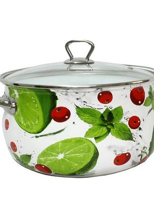 Кастрюля эмалированная interos 3033 "мохито" (5,1 л)