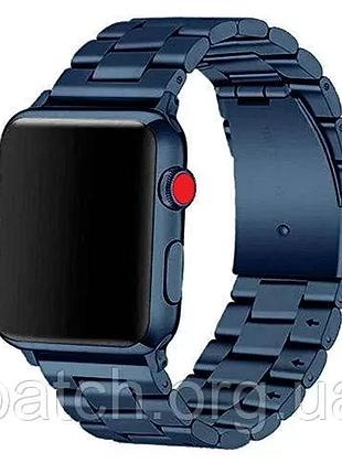 Литой браслет из нержавеющей стали для apple watch 38 / 40 / 42 / 44 / 45 мм синий