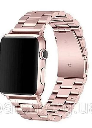 Литий браслет із неіржавкої сталі для apple watch 38 / 40 / 42 / 44 / 45 мм рожеве золото