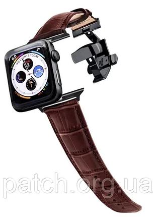 Змінний шкіряний ремінець для apple watch 38 / 40 / 41 / 44 / 45 / 49 мм коричневий