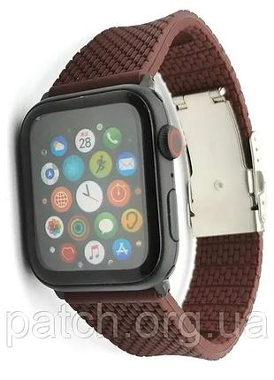 Змінний силіконовий ремінець для apple watch 38 / 40 / 42 / 44 / 45 мм коричневий