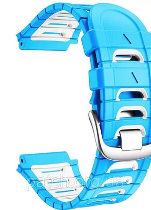 Змінний силіконовий ремінець для годинника garmin frorerunner 920xt синій з білим
