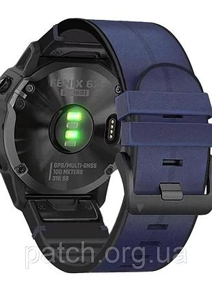Ремінець для garmin fenix 7/fenix6-6 pro/6 supphire/fenix 5/forerunner 945/marq/approach s60/quick fit/ 22 мм синій