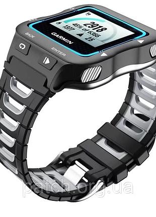 Змінний силіконовий ремінець для годинника garmin frorerunner 920xt чорний із сірим