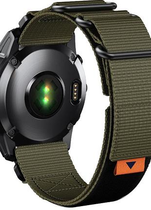 Тканинний ремінець для garmin fenix 7x / enduro / 6x / 5x / tactix / 3 hr / quick fit 26 mm зелений