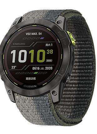 Тканинний ремінець для garmin fenix 7/6 pro/6 supphire/fenix 5-5 plus/forenner 945/marq/22 мм чорно-сірий