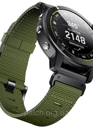 Тканинний ремінець для garmin fenix 7x / enduro / 6x / 5x / tactix / 3 hr / quick fit 26 mm зелений