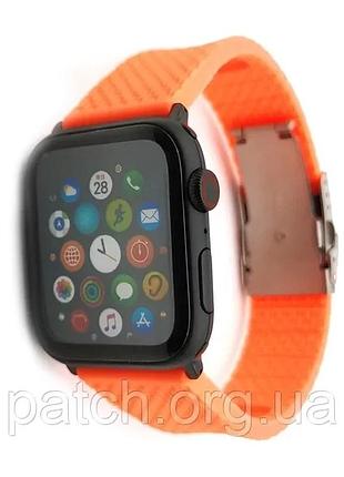 Змінний силіконовий ремінець для apple watch 38 / 40 / 42 / 44 / 45 мм жовтогарячий