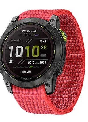 Тканинний ремінець для garmin fenix 7 / 6-6 pro / 6 supphire / fenix 5-5 plus / forerunner 945 / marq / 22 мм червоний