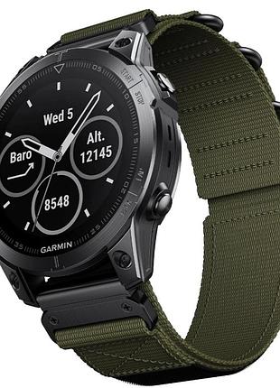 Тканинний ремінець для garmin epix pro / quatix 7 / approach / fenix 7 / descent g1 / marq / quick fit 22 мм зелений