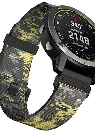 Тканинний ремінець для garmin fenix 7x / enduro / 6x / 5x / tactix / 3 hr / quick fit 26 mm піксель