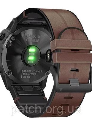 Ремінець для garmin fenix 7/fenix6-6 pro/6 supphire/fenix 5/forerunner 945/marq/approach s60/quick fit/2 мм темно-коричневий
