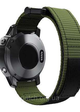 Тканинний ремінець для garmin fenix 6-6 pro/6 supphire/fenix 5-5 plus/forenner 945/marq/22 мм зелений