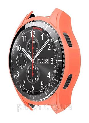 Захисний силіконовий чохол для samsung galaxy watch 46 мм/gear s3 frontier жовтогарячий матовий