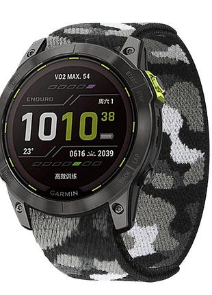 Тканинний ремінець для garmin fenix 7/6 pro/6 supphire/fenix 5-5 plus/forenner 945/marq/22 мм сірий камуфляж