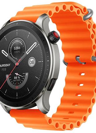 Силіконовий м'який змінний ремінець для годинника, із системою швидкої заміни, 22 мм жовтогарячий