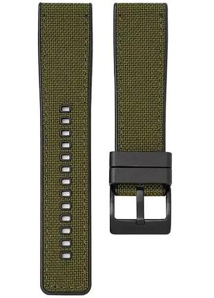 Ремінець каучук + тканина для samsung galaxy watch 3 45m / gear s3 frontier / galaxy watch 46 мм і д. зелена чорна застібка