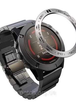 Захист на безель для смарт-годинника garmin fenix 5x / 5x sapphire / 5x plus / 5x plus sapphire срібло