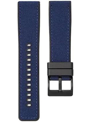 Ремінець каучук + тканина для samsung galaxy watch 3 45m / gear s3 frontier / galaxy watch 46 мм і д. синій чорна застібка