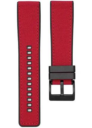 Ремінець каучук + тканина для samsung galaxy watch 3 45m / gear s3 frontier / galaxy watch 46 мм і д. красный черная застежка