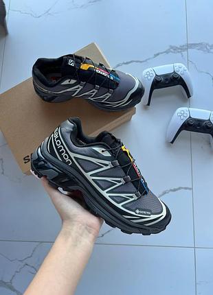 Кроссовки salomon xt-6 grey soft ground black gore-tex   💧 влагозащита 💧  арт 19002