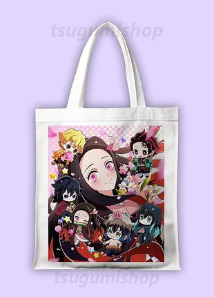 Сумка шоппер "клинок который уничтожает демонах/demon slayer: kimetsu no yaiba"