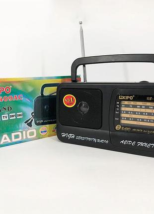 Радіоприймач kipo kb-409ac потужний радіо fm c usb живлення від батареї r20 або від мережі