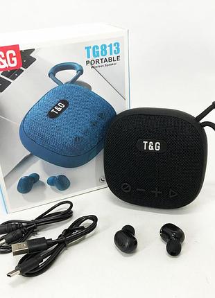 Колонка-bluetooth із навушниками tg813. колір: чорний