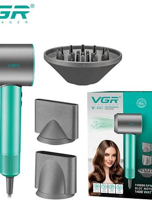 Фен професійний vgr v-440. колір: зелений