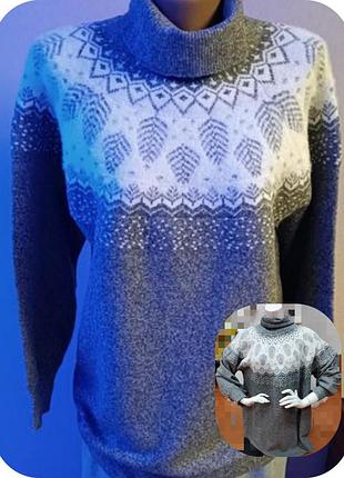 Удлиненный свитер туника оверсайз с высоким горлом f&amp;fine