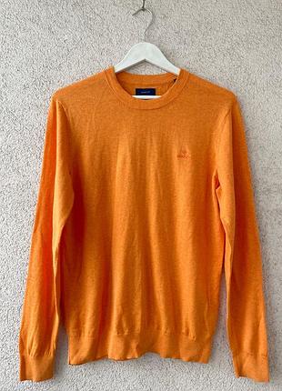 Мужской ярко оранжевый кашемировый свитер gant