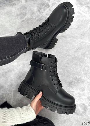 Черевики жіночі повсякденні зимові чорні натуральна шкіра 37,41