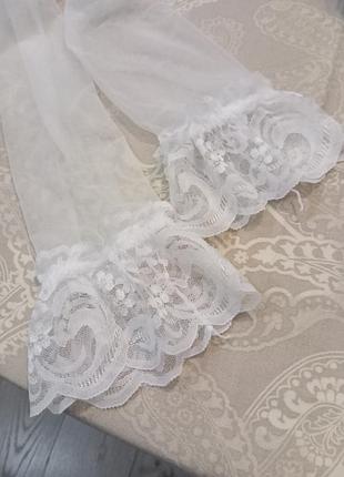 Чулки білі панчохи капронові з мереживом нові